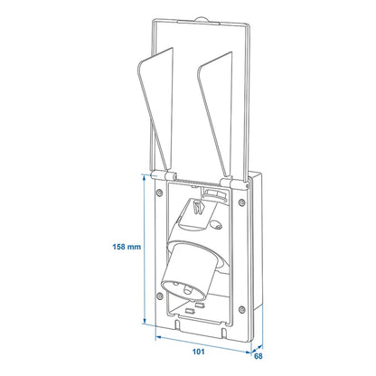 CEE - Einspeisestecker Einbau rechteckig schwarz - TMN - shop.de