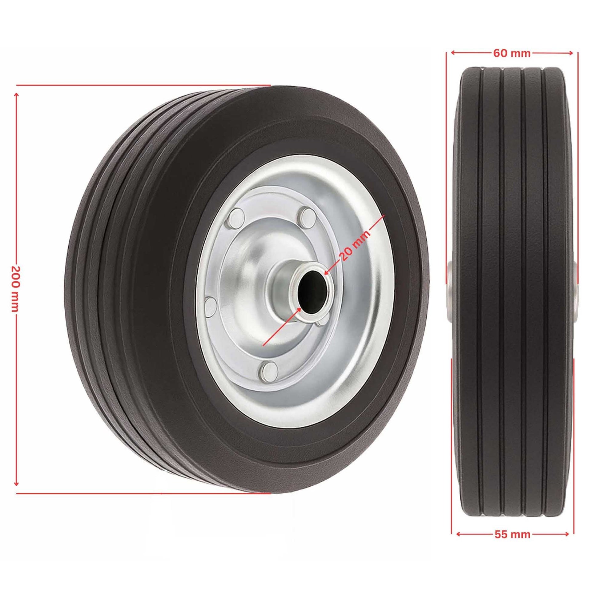Ersatzrad 200x60mm für Anhänger Stützrad 400kg - TMN - shop.de