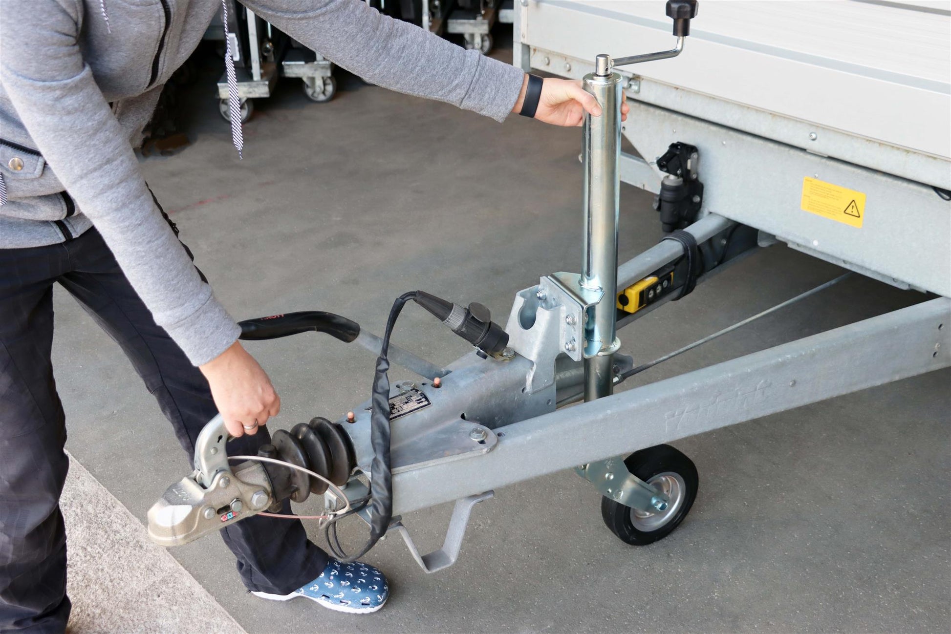 stützlast fahrradanhänger Anhänger Automatik Stützrad 60mm 400kg Stützlast