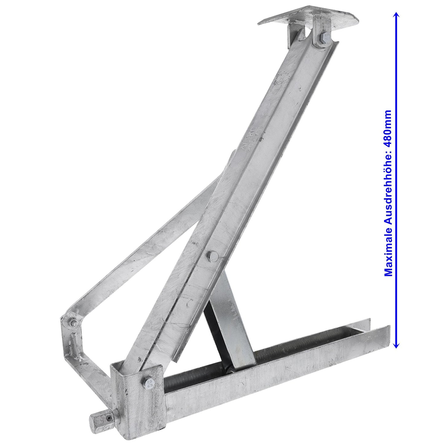 AL-KO turning support with folding base, galvanized VL or HR stroke 480mm