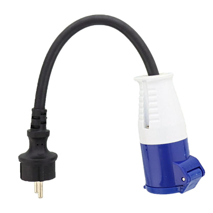 Adapter cable CEE coupling to Schuko plug 0.35m 3x2.5mm² H07RNG 230V IP44