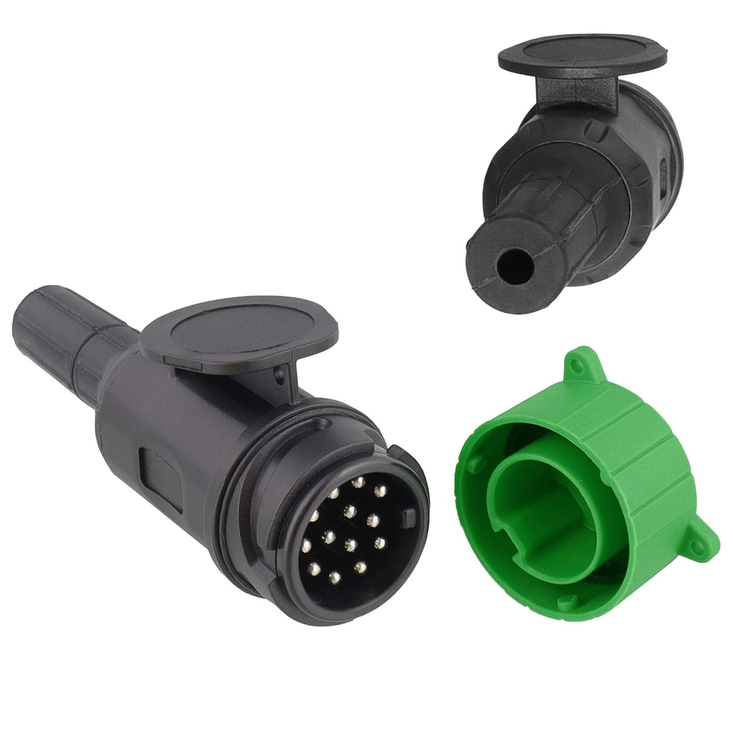 Stecker 13 - polig staub - und wassergeschützt mit Kappe 1 - Loch Premium - TMN - shop.de