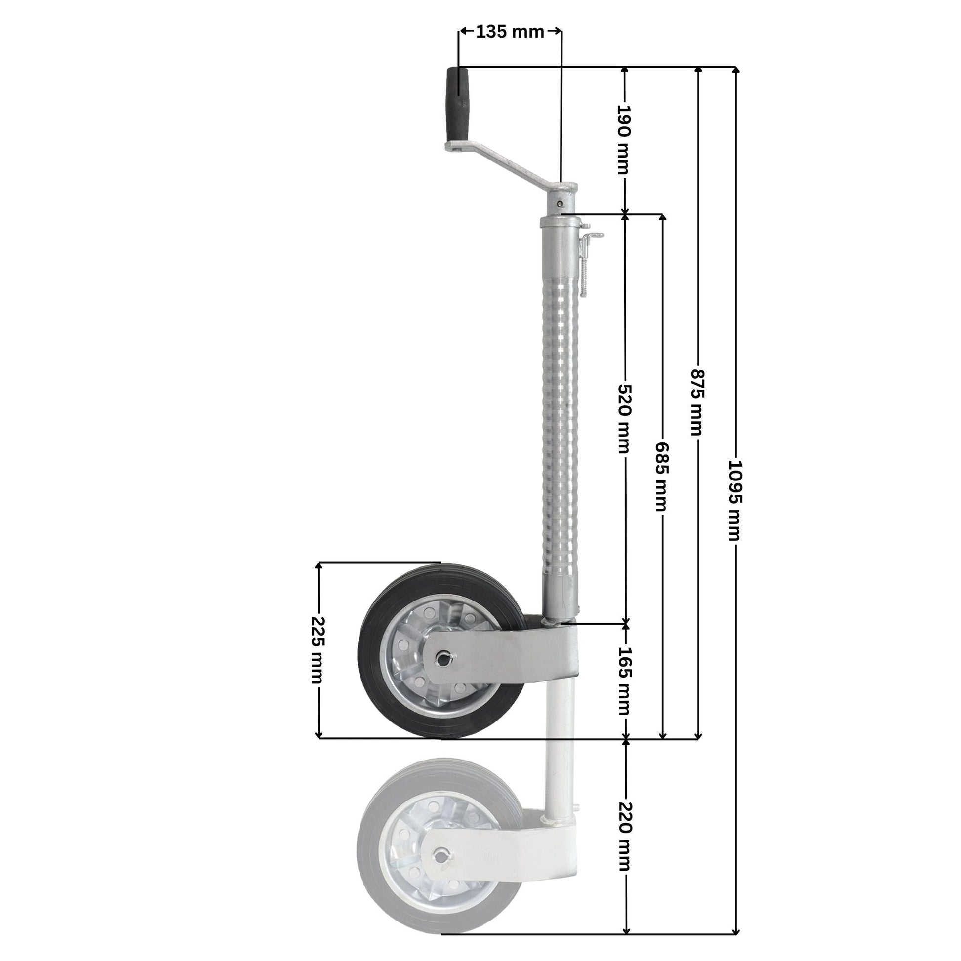 Stützrad 48mm mit Vollgummi - Reifen 300kg gerippte Ausführung - TMN - shop.de