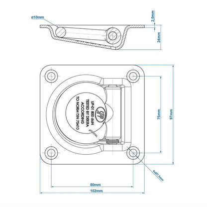 SPP lashing tray simple, with spring 102mm x 97mm