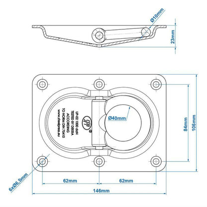 SPP lashing trough double + counter plate 146x106mm