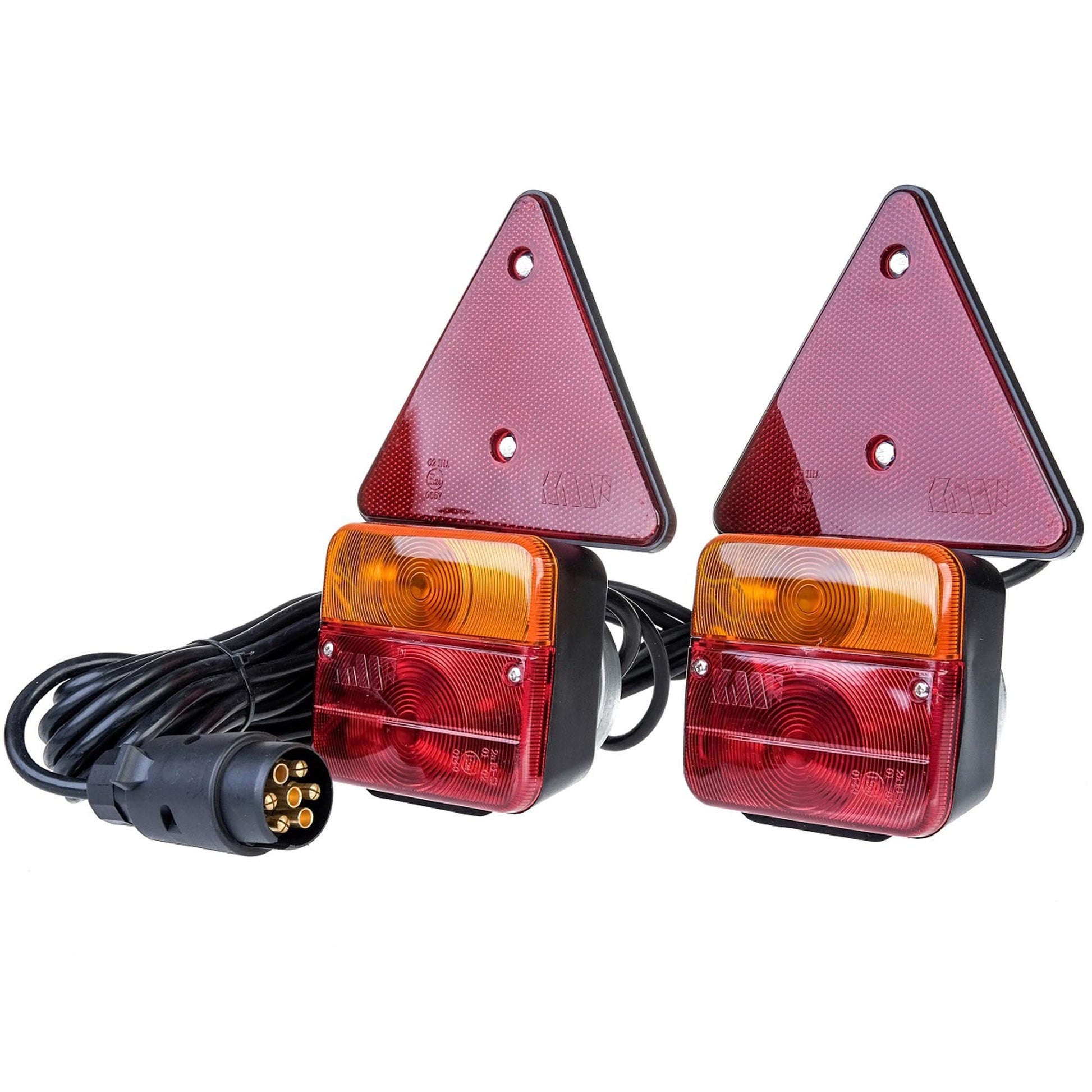 12V Anhänger Rückleuchten Set mit Magneten und Rückstrahler - TMN-shop.de