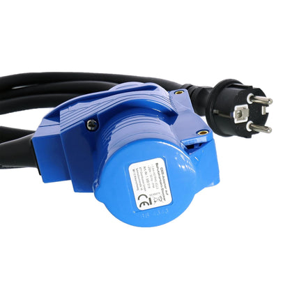Adapterkabel CEE/Schuko-Winkelkupplung auf Schuko-Stecker 1,5m 3x2,5mm² H07RNG 230V IP44 - TMN-shop.de