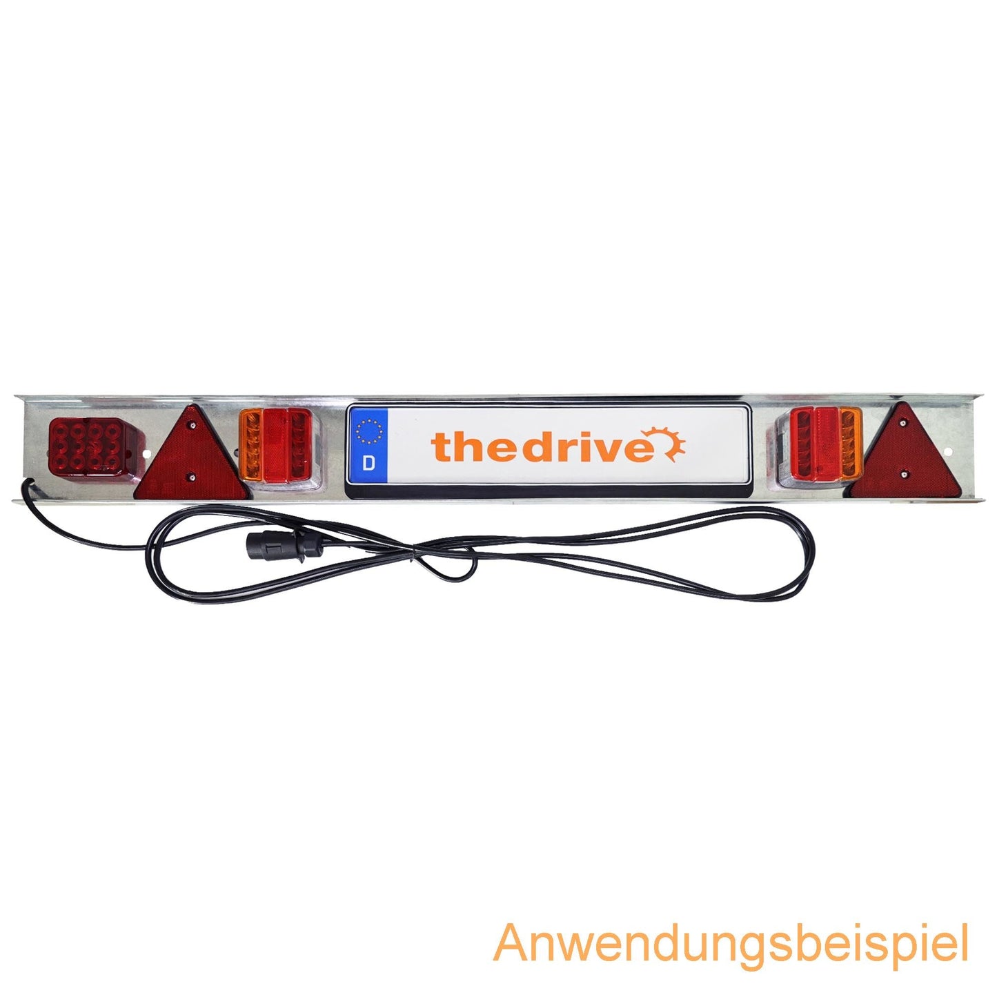 Anhänger LED Lichtleiste 125cm mit 5m Kabel 7-polig auf Metallträger - TMN-shop.de