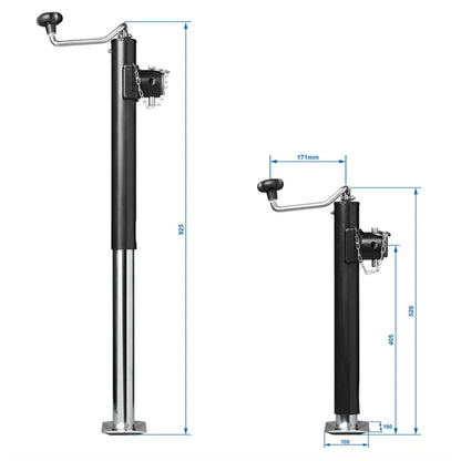 Ausdrehstütze 520-900mm klappbar 1000kg mit Schraubflansch + Schraubensatz - TMN-shop.de