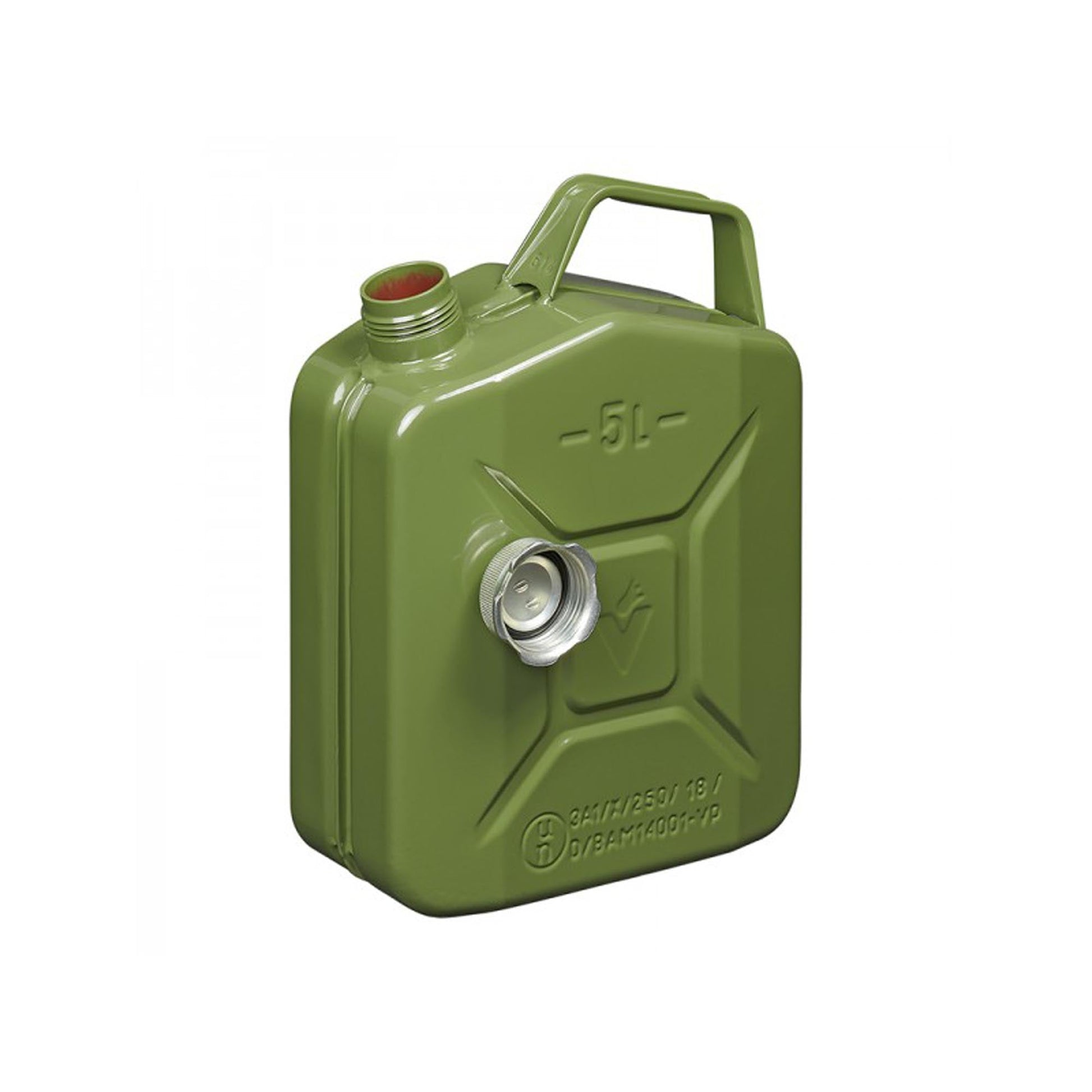 Benzinkanister 5L metall grün mit magnetischem Schraubverschluss UN- & TüV/ GS-geprüft –