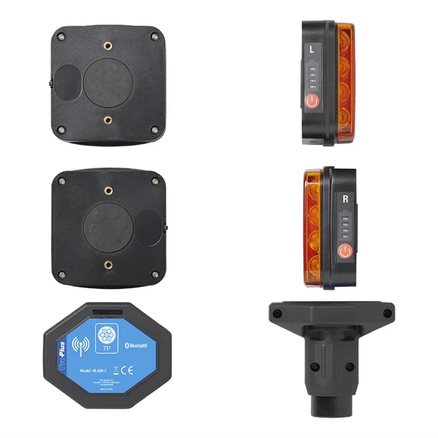 Bluetooth LED Rückleuchten-Set 7-polig kabellos mit Magnethalter - TMN-shop.de