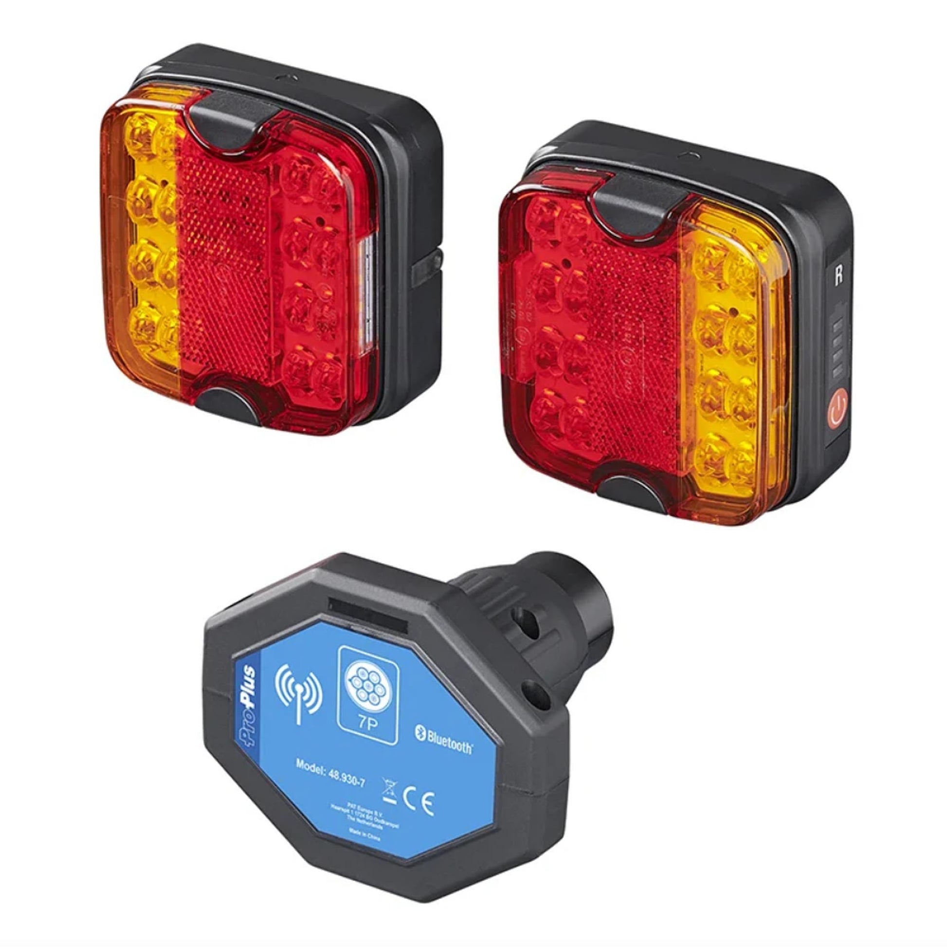 Bluetooth LED Rückleuchten-Set 7-polig kabellos mit Magnethalter - TMN-shop.de