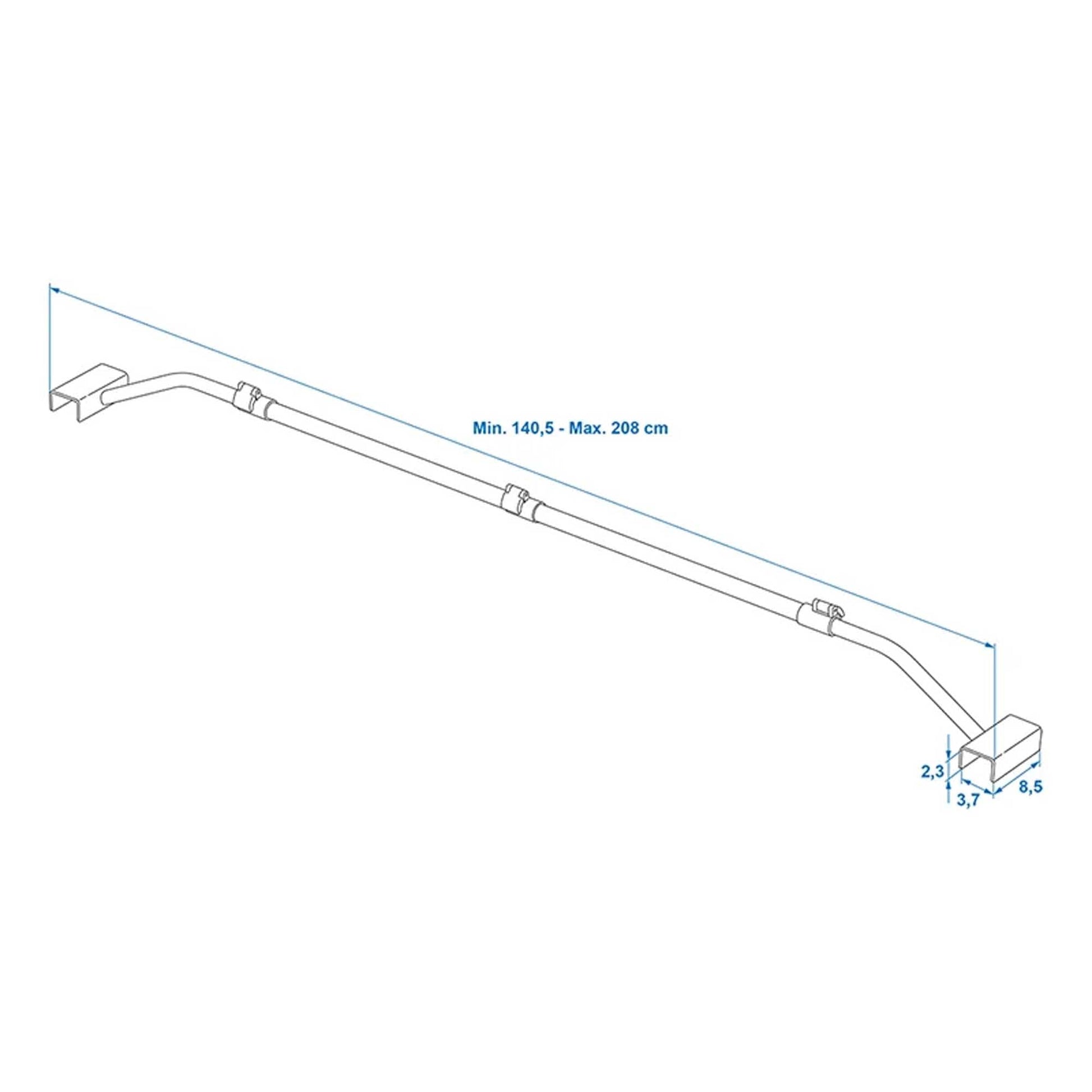 Flachplanenbügel Stahl verstellbar 141-208cm für PKW Anhänger - TMN-shop.de