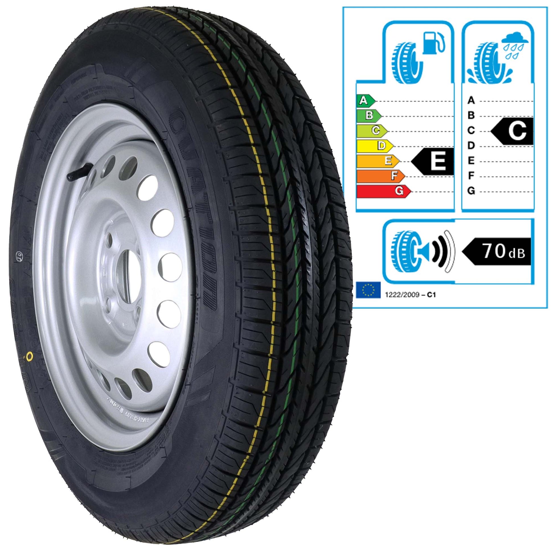 Komplettrad 145/80 R13 79N XL M+S auf 4Jx13H2 Felge 4x100 ET30 - TMN-shop.de