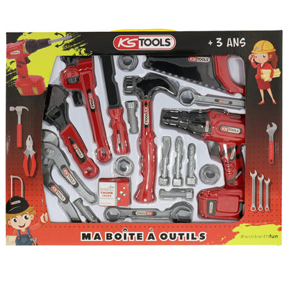 KS Tools 18-tlg. Spielzeug Werkzeugset für Kinder mit Akkuschrauber ab 3 Jahren - TMN-shop.de