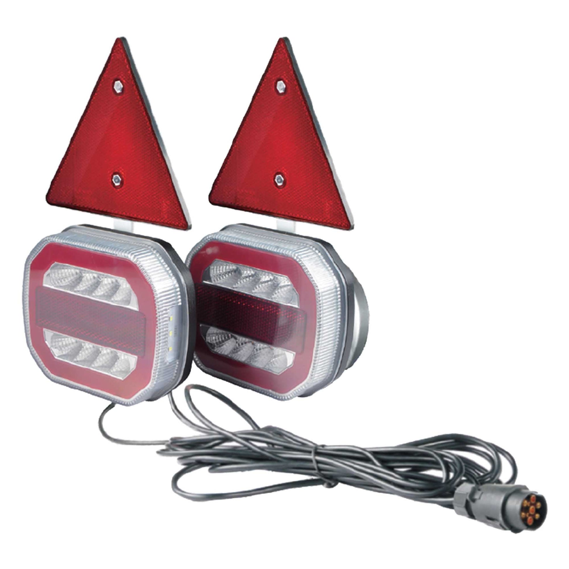 LED 12/24V Anhänger Rückleuchten Set mit Magneten und Rückstrahler 