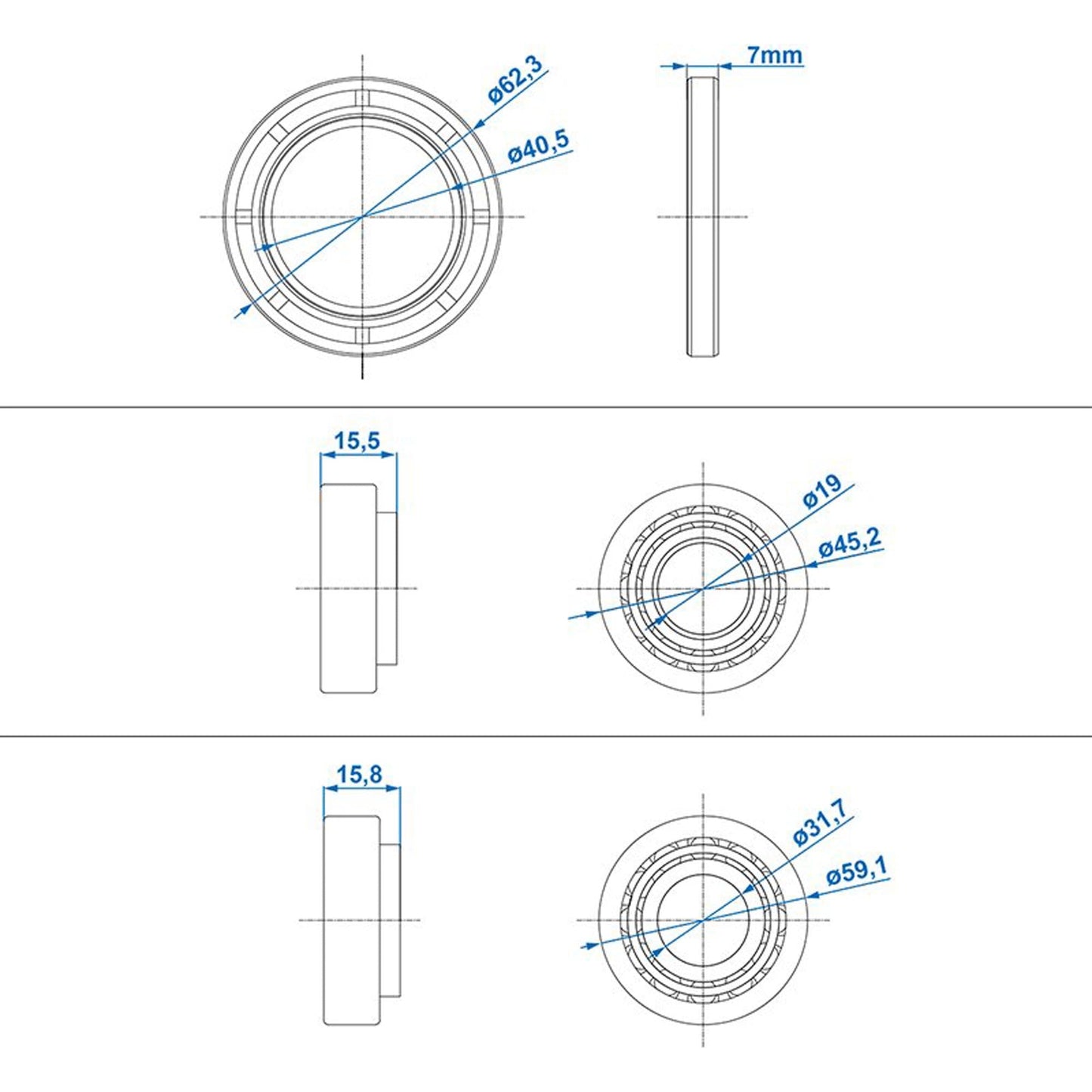 Radlagersatz passend für AL-KO Radbremse 2035 / 2050 / 2051 / SB203 - TMN-shop.de