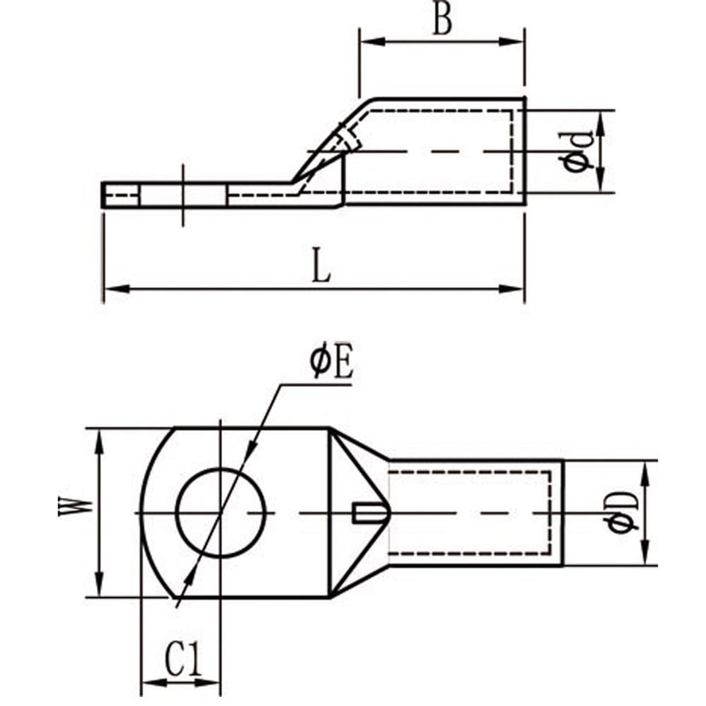 Ringöse Rohrkabelschuh ØM6 für Kabel max. 25mm² - TMN-shop.de