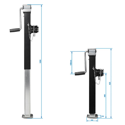 Stützfuss mit Handkurbel, Klappbar 620-1000mm 2500kg mit Flansch - TMN-shop.de